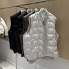Autumn and winter loose fashion knitted splicing fake two pieces V-neck winter down vest jacket thermal vest tide