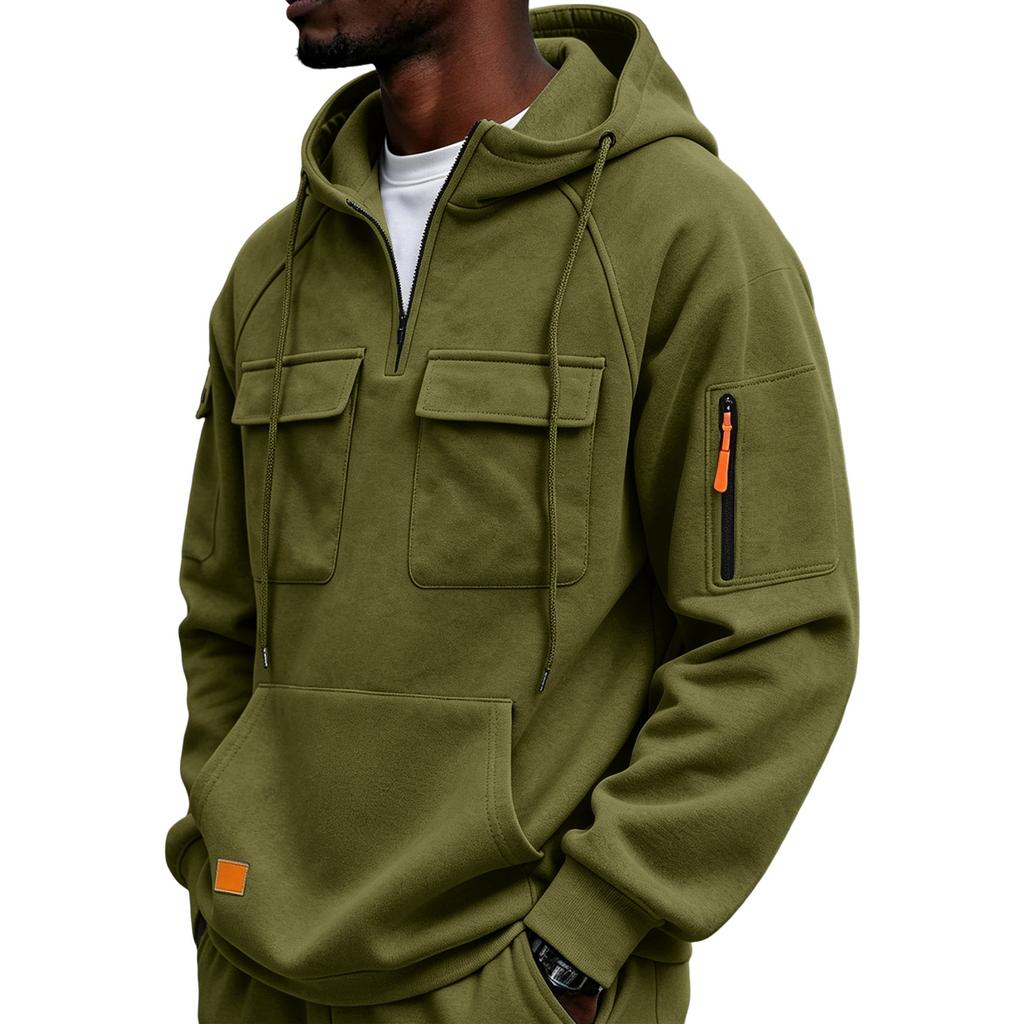 Herren Hoodie mit vielen Taschen - Utility Kapuzenpullover