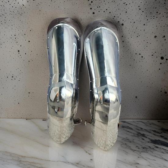 

Medieval Knight Leg Armor 18 Gauge Steel Costume Protector LARP Cosplay Halloween Costume Best Gift