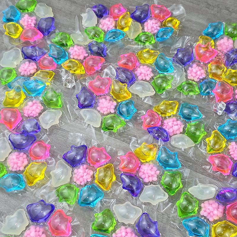 50-pack 7-in-1 Laundry Beads with Long-lasting Fragrance, Softening, and Stain Removal – Seven-chamber Gel Beads for Household Use.