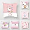 Hello Kitty Plush Pillow Cover With Soft Peach Skin Fabric For Bedroom And Couch Decor