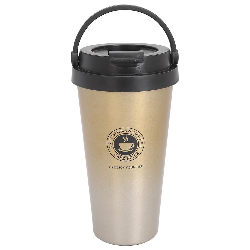 Isolerad kaffemugg med lock Resa Rostfri stålkaffekopp Bärbar Isolerad Bilkaffekopp