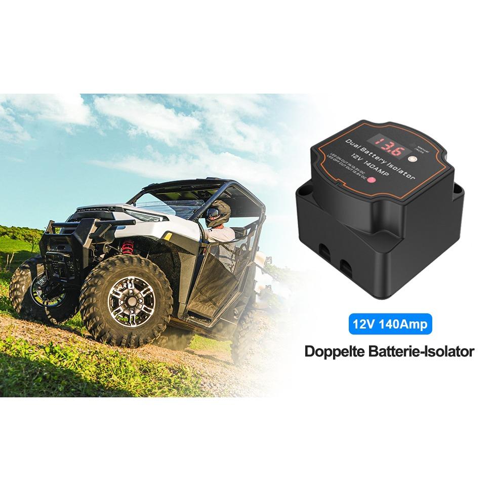 Çift Akü Ayırıcı 12V 140Amp Voltaj Göstergeli Akıllı Akü İzolatörü Araba ve Manuel Mod Voltaj Duyarlı Röle (VSR)