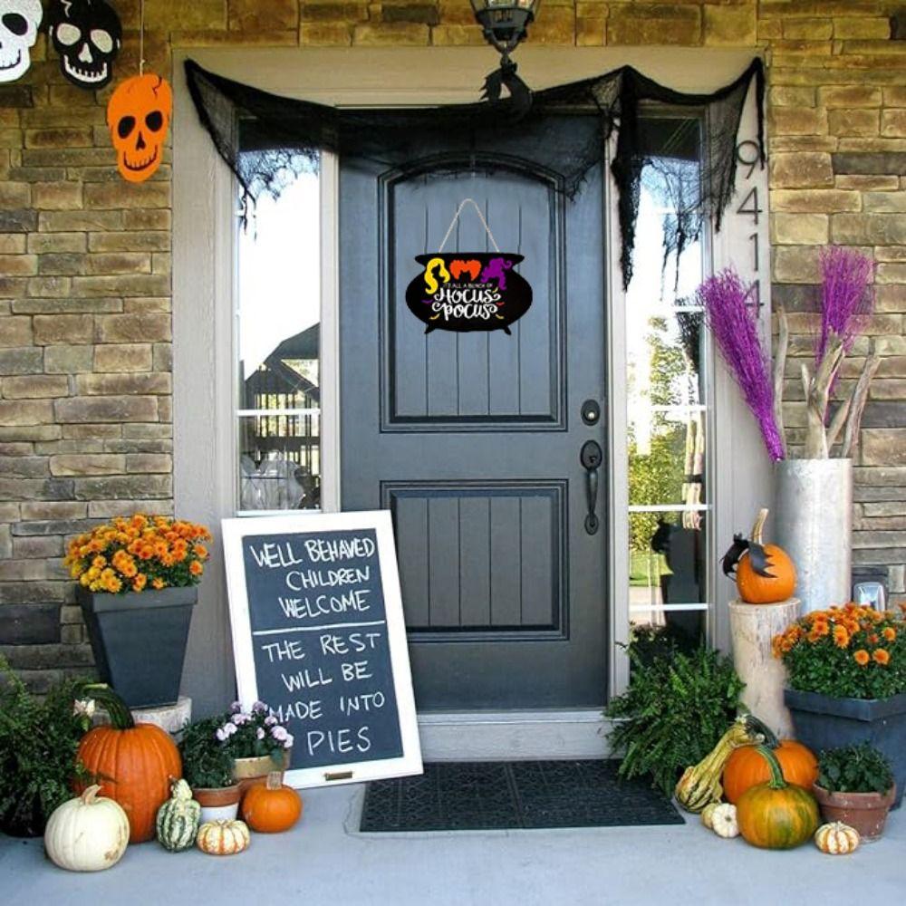 Round Door Hanging Sign Wooden Wooden Door Hanger Sturdy Outdoor Wall Sign  Party Supplies