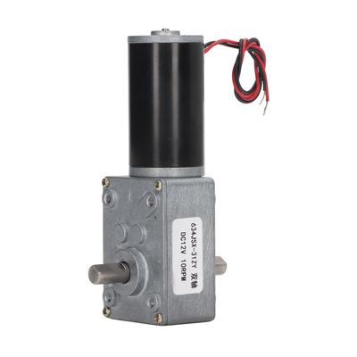 Motor de Engrenagem Eixo Duplo DC 12V Auto-Bloqueante Redução de Velocidade CW CCW Motor de Engrenagem Helicoidal 10RPM