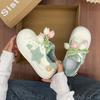 Cute Big Head Flat Shoes Women's Casual Round Toe Thick Bottom Heightening White Sneakers Breathable Comfortable All-Match