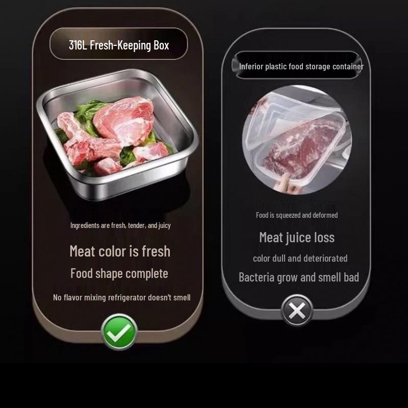 Frischhalte-Bento-Box aus Edelstahl mit Deckel (Verdickt & Versiegelt)