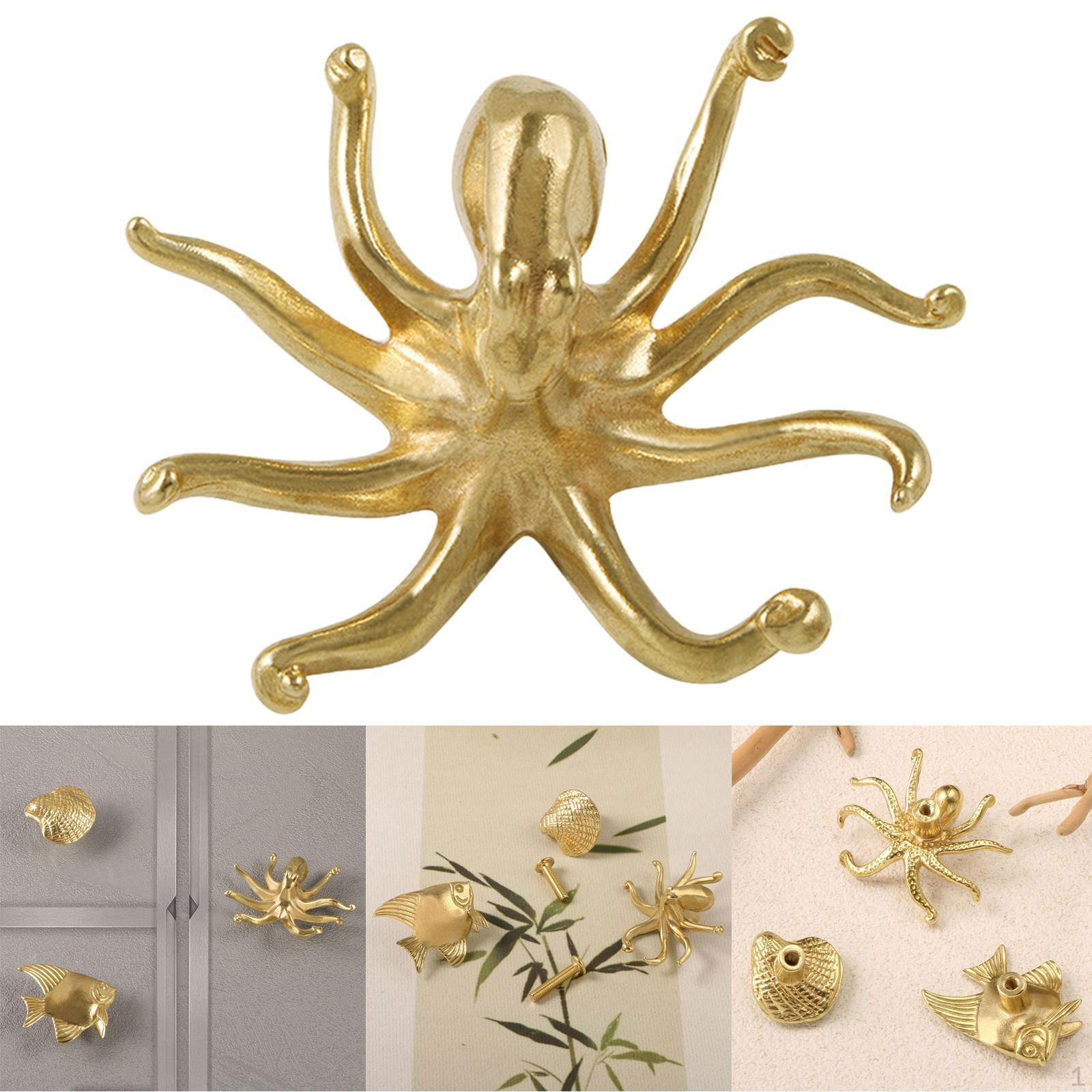 

Ручка для мебели из латуни, элегантный дизайн для спальни. Octopus 4.8x3.8cm