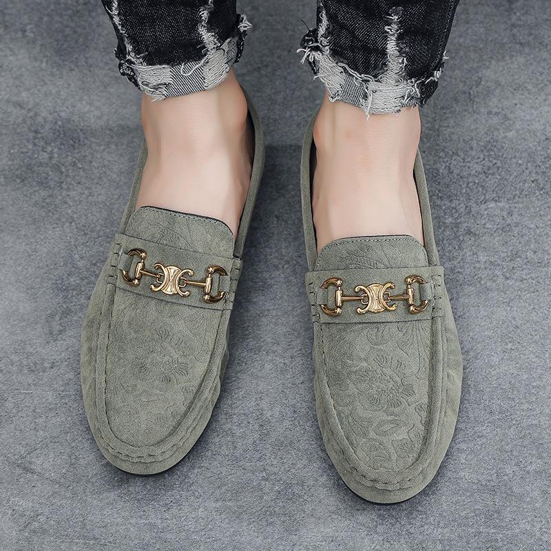 Autumn new Doudou shoes men's fashion men's trendy shoes lazy one-foot shoes suede