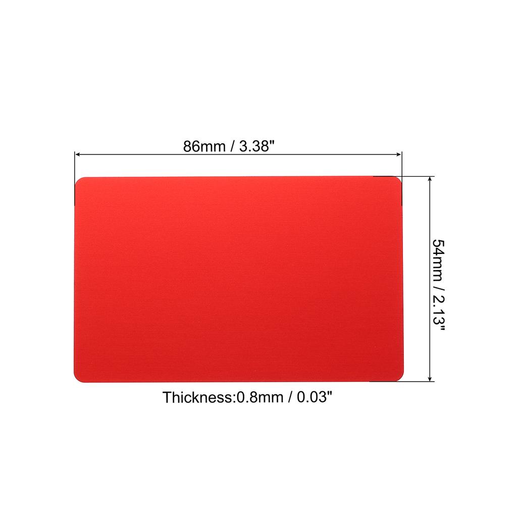10 Stück 86x54x0,8mm Visitenkarten Farbe Anodisiertes Aluminium Metallblech Leere Karte Laser Gravur Business Visit Kunsthandwerk