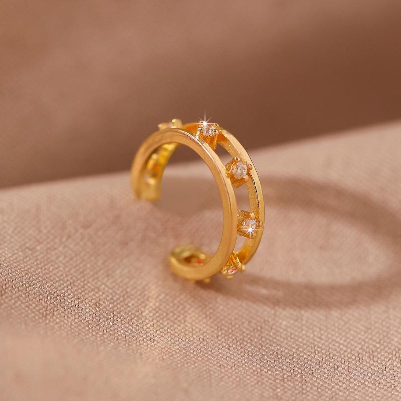 Elegant Zirconia Ear Cuff: Gold-Plated Copper Earrings for Women