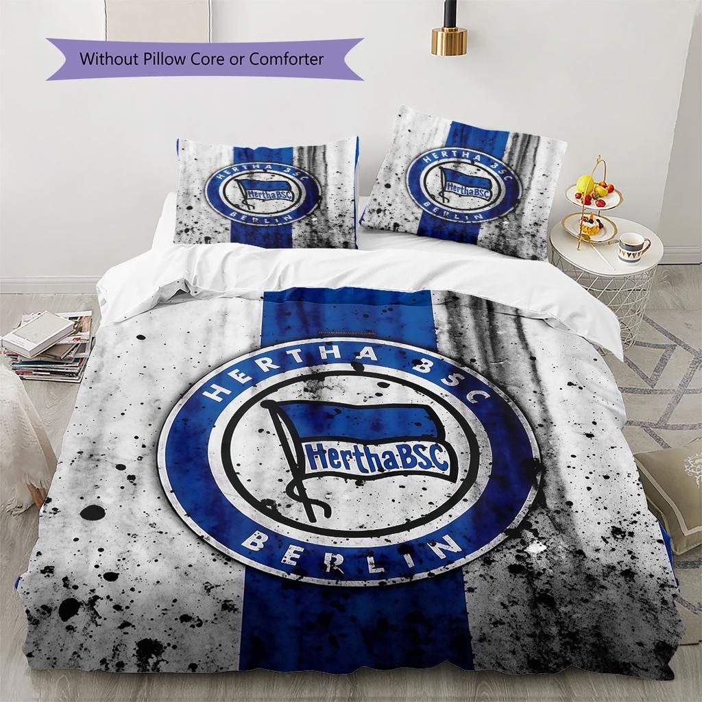 Hertha BSC Pattern Bedding,Quilt Set Quilt Cover Pillowcase Home Birthday Gift(1 * duvet cover + 2 * pillowcase, without core)