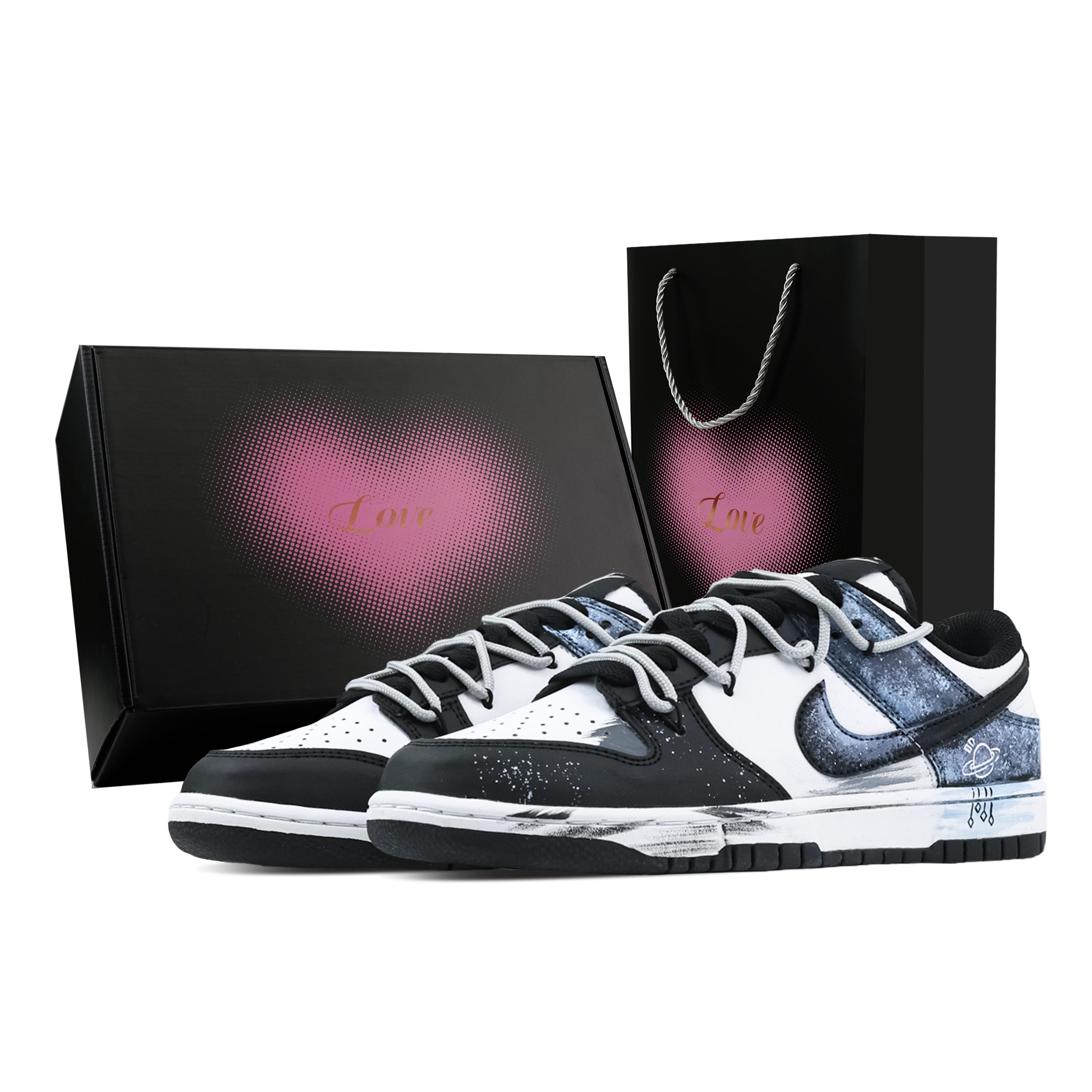 

Nike Dunk Universe Heart Box Slip Resistant Abrasion Resistant Low top Skateboard Shoes Unisex Black Blue HF5441-100(Team773-1-) 42.5