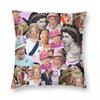 HRH Queen Elizabeth II Square Pillowcase Polyester Linen Velvet Creative Zip Decorative Pillow Case Sofa Cushion Cover