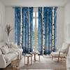 2ks sada HD velký přírodní topol dekorativní závěs Modrá vázanka digitálně potištěný závěs Styl bytové dekorace Dekorace obývací