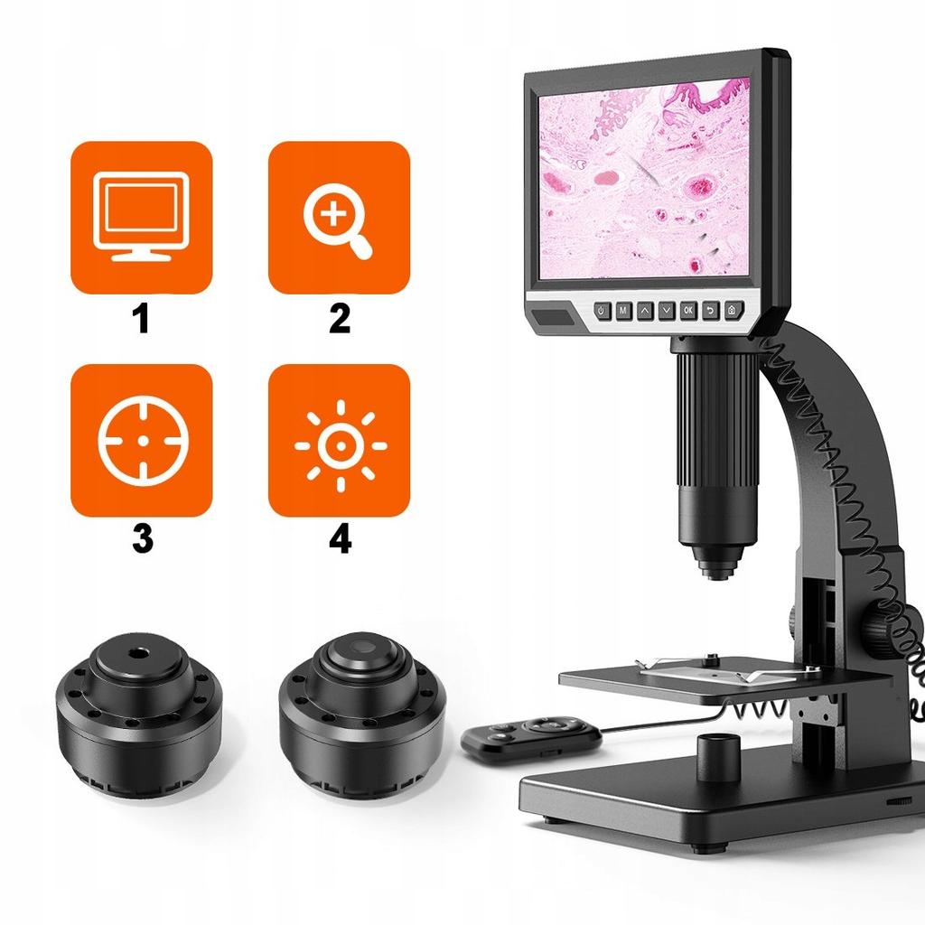 PROFESSIONAL DIGITAL MICROSCOPE 2000x 12MP 11LED HD SCREEN 7" 32GB MicroSD
