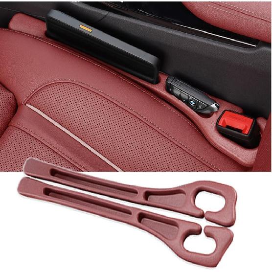 Car Seat Gap Filler Organizer Universal Fit Car SUV Truck Console Side Plug Strip Stopping Phone Key From Falling, Pack Of 2 (Beige)