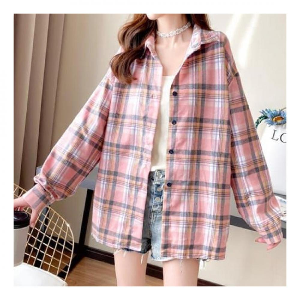 Navava Men Casual Loose Fit Check Shirt Nb1886