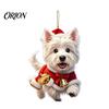 2D Acrylic Holiday Pendant Christmas Animal Ornaments, Cute Flat Hanging Decorative Festival Ornament Decoration for Xmas Tree, Winter Party,
