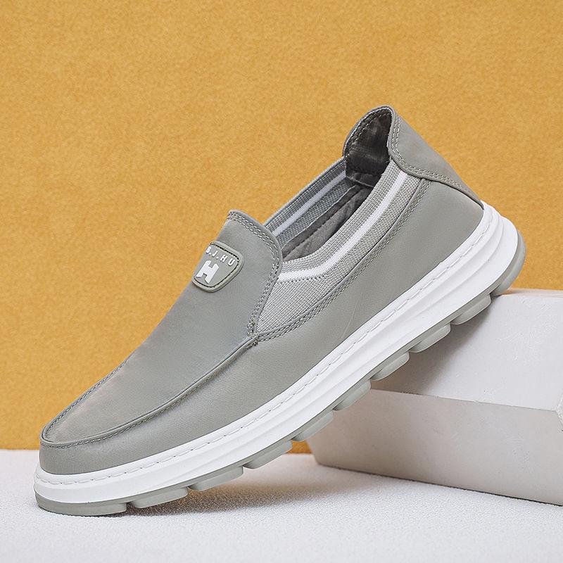 Spring and Autumn Men's Casual Shoes Large Size Breathable One-pedal Cloth Shoes Fashionable Simple Versatile Student Single Shoes