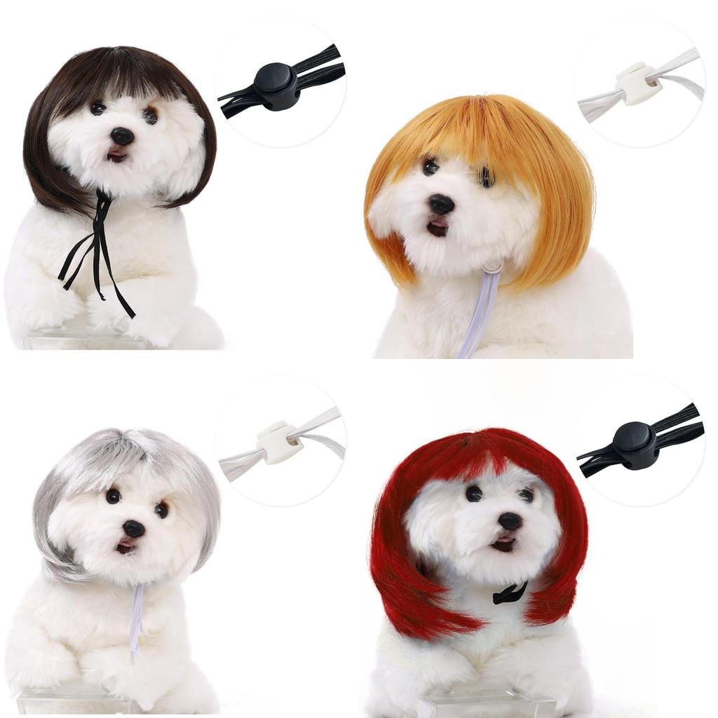 Pet Quality Premium Wig For Dogs And Cats In Trendy Bob Cut For Seasonal Celebrations