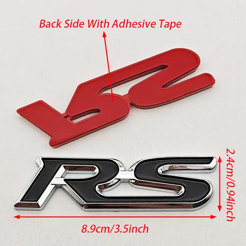 3D ABS Car Letters Logo RS Badge Rear Trunk Sticker Fender Side Emblem For Honda Civic City Fit Shuttle Jazz Car Acceessories