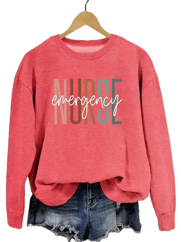European Fashion Printed Long-Sleeve Pullover Sweatshirt: Comfortable, Versatile Autumn Top for Women