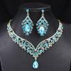European & American Crown Necklace & Earrings Alloy Jewelry Set for Brides