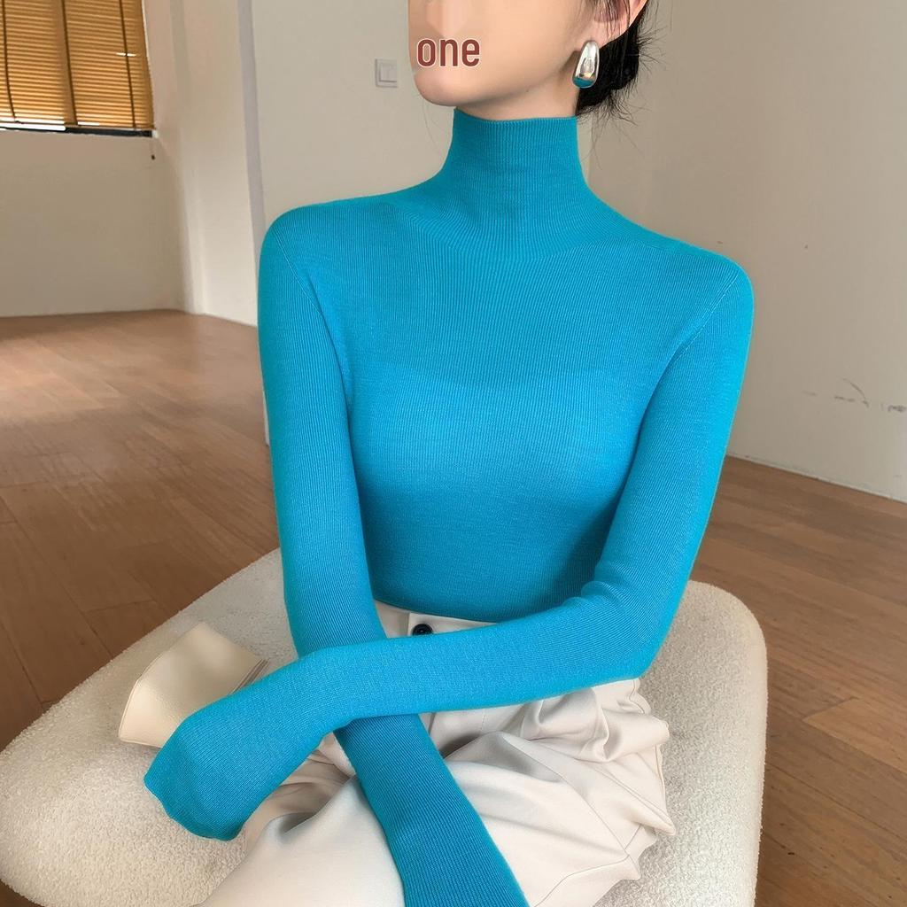 Yantze Yarn Women's High-Neck Pure Wool Sweater - Slim Fit Seamless Knitwear for Spring and Autumn