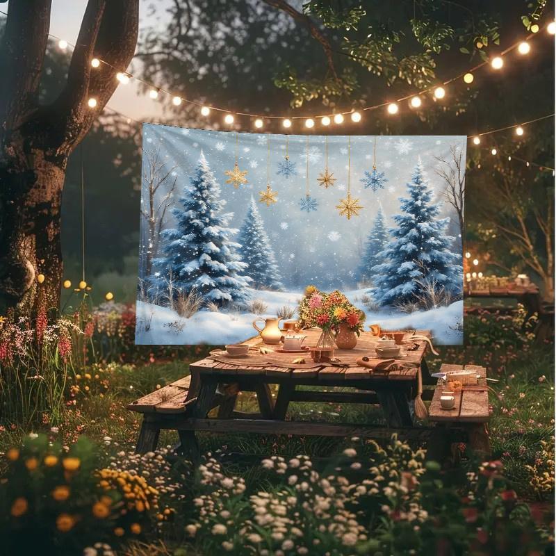 Winter Snowy Forest Wall Hanging Tapestry  Christmas Tree Wall Hanging Tree Wall Hanging Gorgeous Christmas Tree Fireplace Gifts