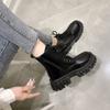 Neue Herbst- und Winter-Bequeme Mittelhohe Damenschuhe Dicksohlige Schnürung Seitenreißverschluss Damenstiefel Große Größe