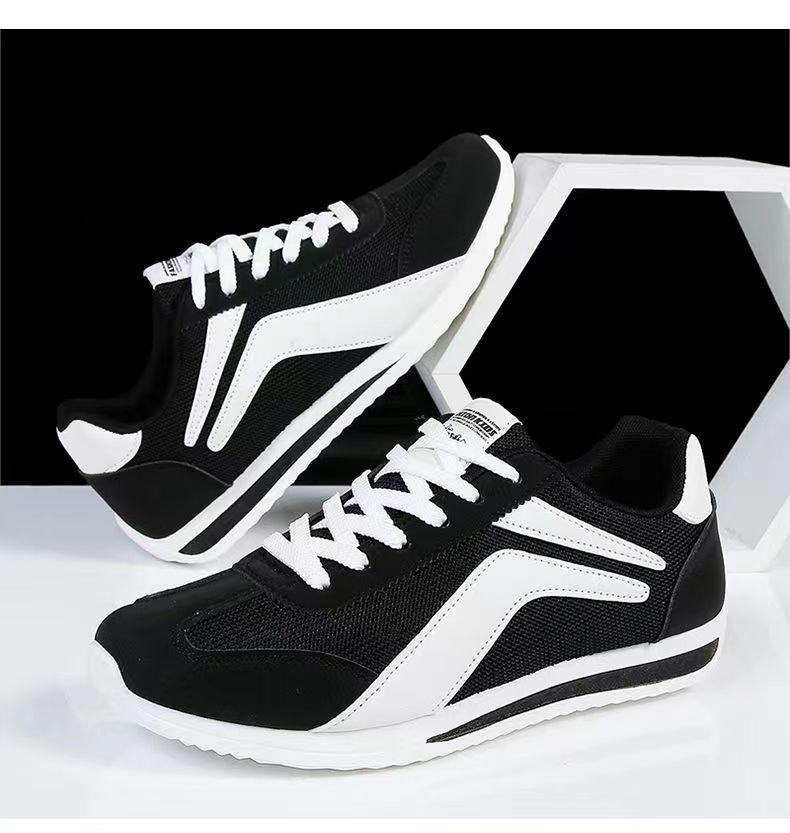 Forrest Gump Herren Trendiger Koreanischer Stil Lässig Leder Mesh Weiß Laufschuhe