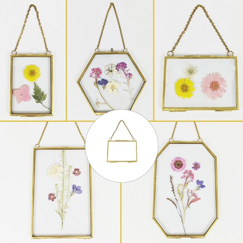 Glass Pressed Flower Frames Wall Hanging Tabletop Display Double Glass Picture Frames for Pressed Dried Flower Plant
