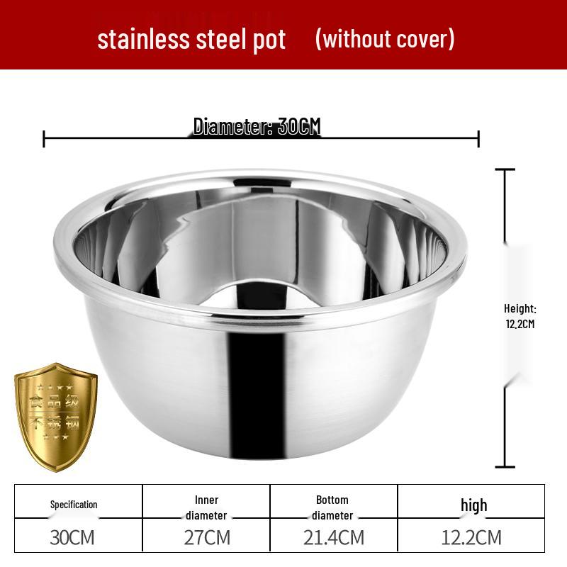 304 Stainless Steel Multi-Use Basin with Lid - Ideal for Washing Vegetables, Kneading Dough, Mixing, and Cooking