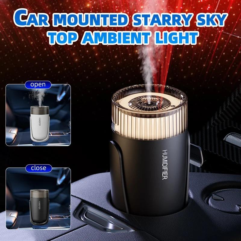 Shaking Head Air Humidifier Vehicle Purification 300ML Cool Water Mist Maker Colorful Night Lights Starry Sky Top USB Home Mute Steam Generator