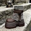 Spring and Autumn Thick-soled Muffin Short Boots Casual Shoes Small Heightening Trouser Boots Single Shoes Martin Boots Women