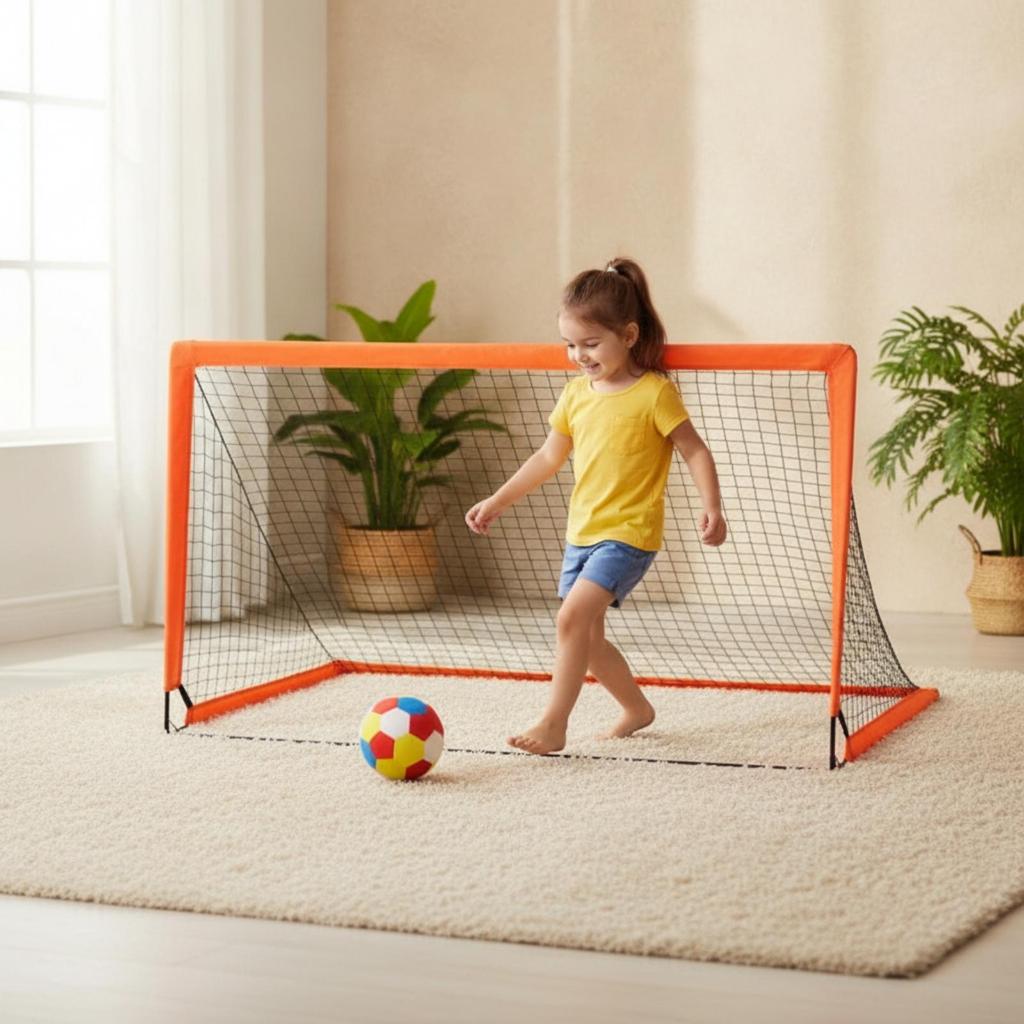 Portable Soccer Goal Fiberglass with Carry Bag Foldable for Children, Young