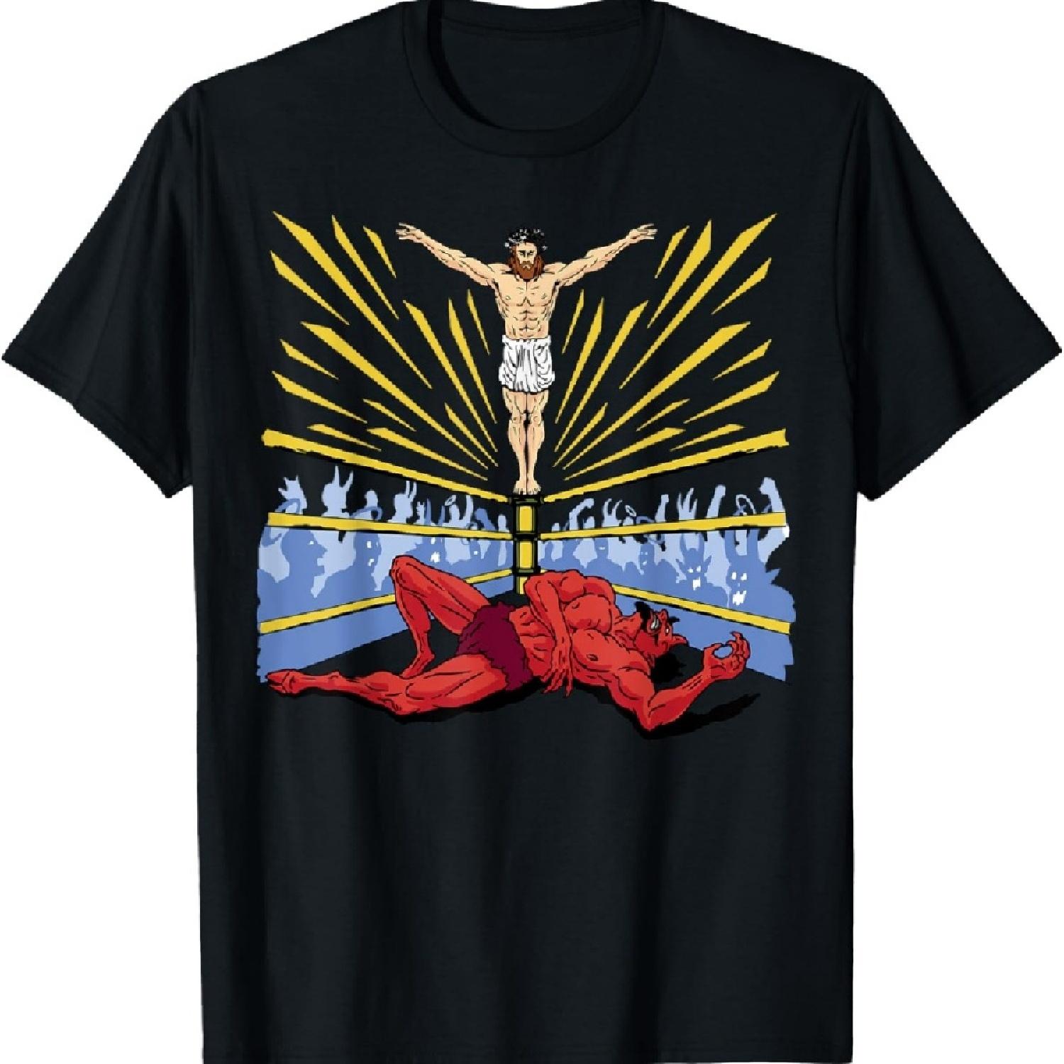

Jesus Wrestling Satan T-Shirt XXXXXL чорний
