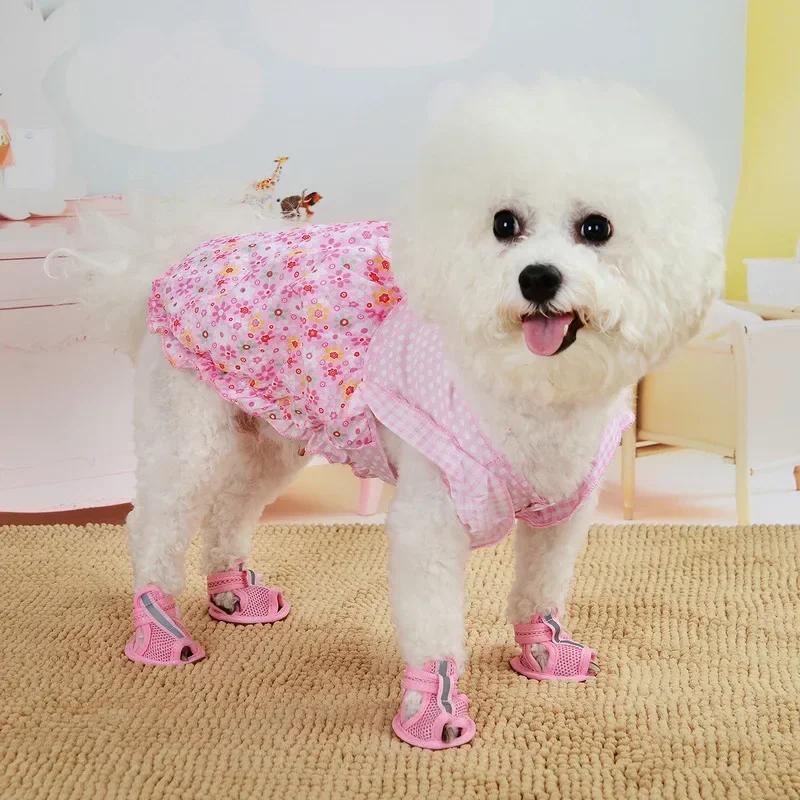 Cute Floral Dog Dress Summer Dog Clothes Cat Puppy Yorkie Clothing Yorkshire Chihuahua Poodle Pomeranian Pet Outfit Dropshipping