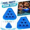 Inflatable Triangle Pool Drink Holder Floating Beverage Coaster with Six Cup Slots Durable PVC Material for Swimming Pool and Outdoor Use