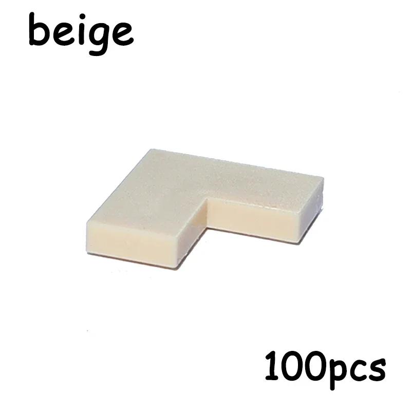 

100PCS MOC Assemble Particles 14719 Size 1+2 Bricks Flat Tile Smooth L Building Blocks DIY Educational Creative Toy for Kids бежевый