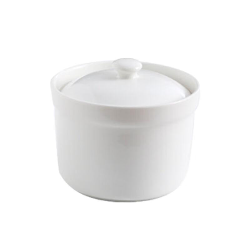 ZISIZ Ceramic Double-Boiler Stew Pot with Lid