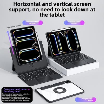 Funda con Teclado Magnético Deslizante para iPad para Apple Pro 11 2024 Nueva Cubierta para Tableta Air 6 de 13 Pulgadas con Control de Pista