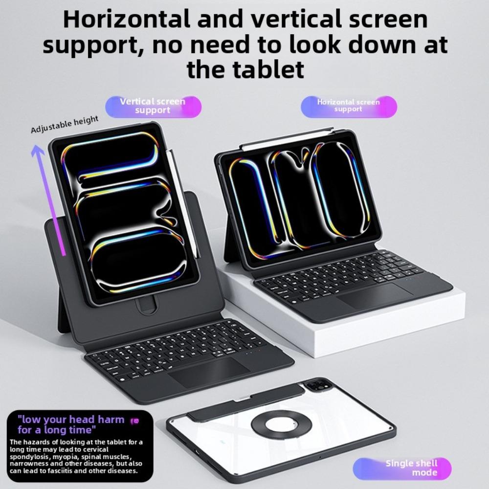 Magnetic Slide iPad Keyboard Case for Apple Pro 11 2024 New 13 Inch Air 6 Tablet Cover with Track Control