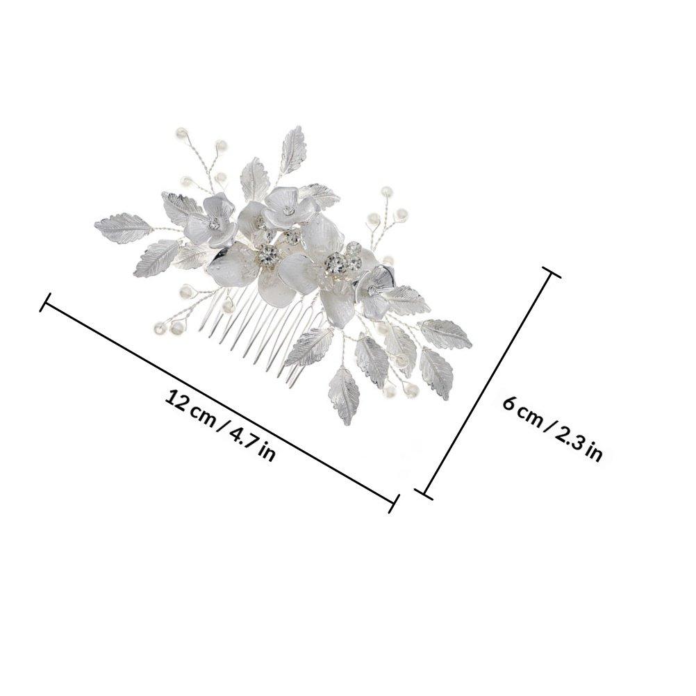Wedding Headdress Crystal Hair Comb Bridal Flower Shape Exquisite Design Comfortable Durable Stylish Headwear for Brides