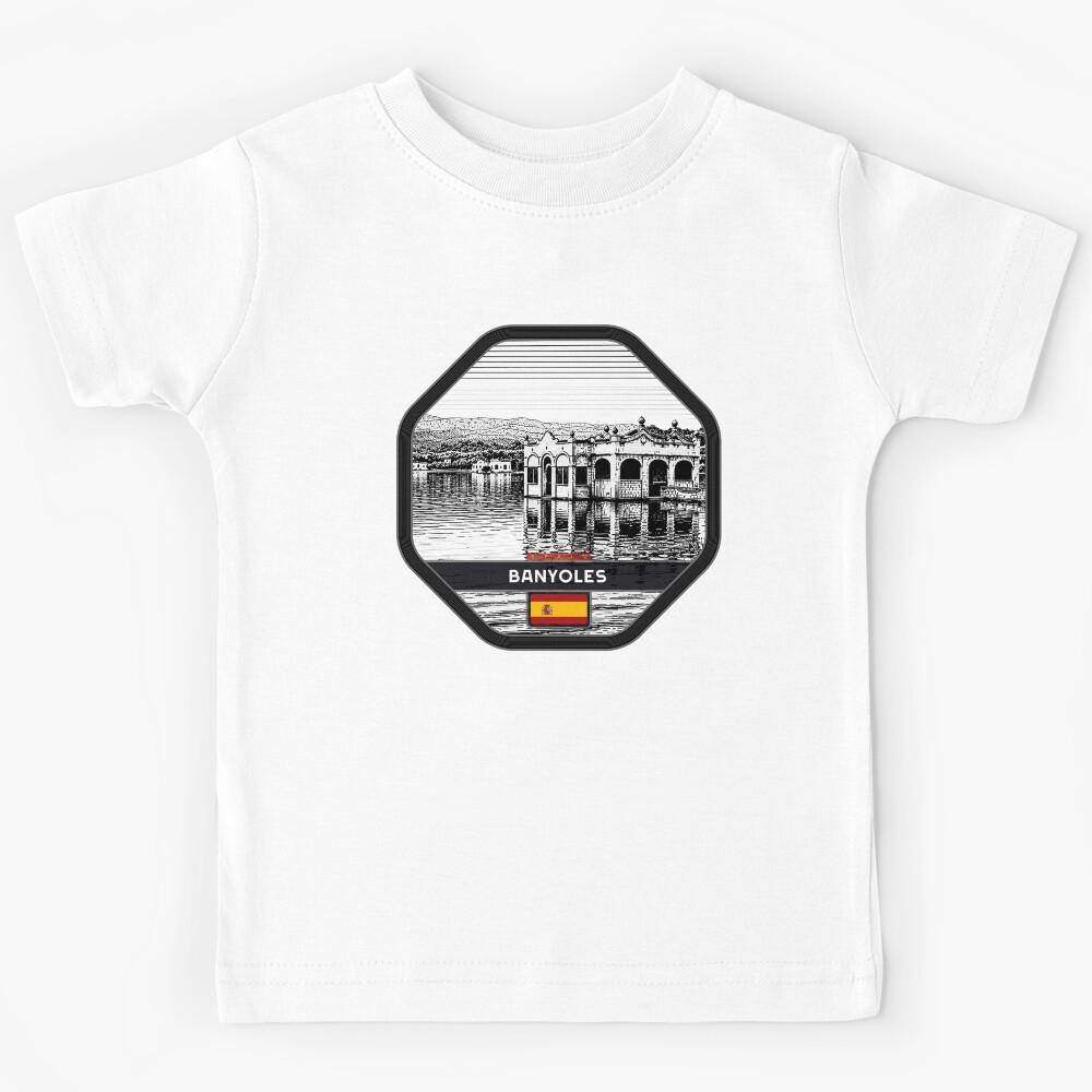 Banyoles Spain Linocut Style  Kids T-Shirt 170
