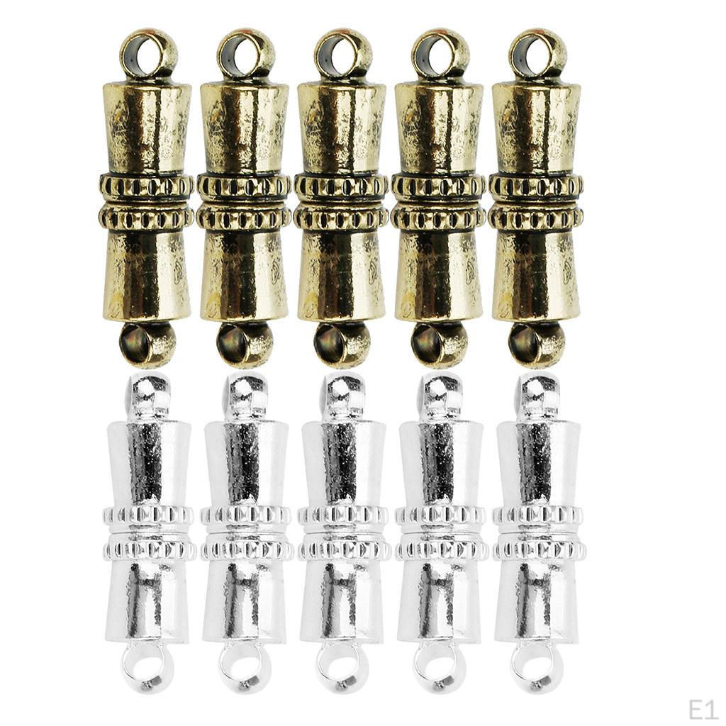 5 Piece Vintage Brass Magnetic Clasps Hooks Connector Jewelry Making Findings for DIY Necklace
