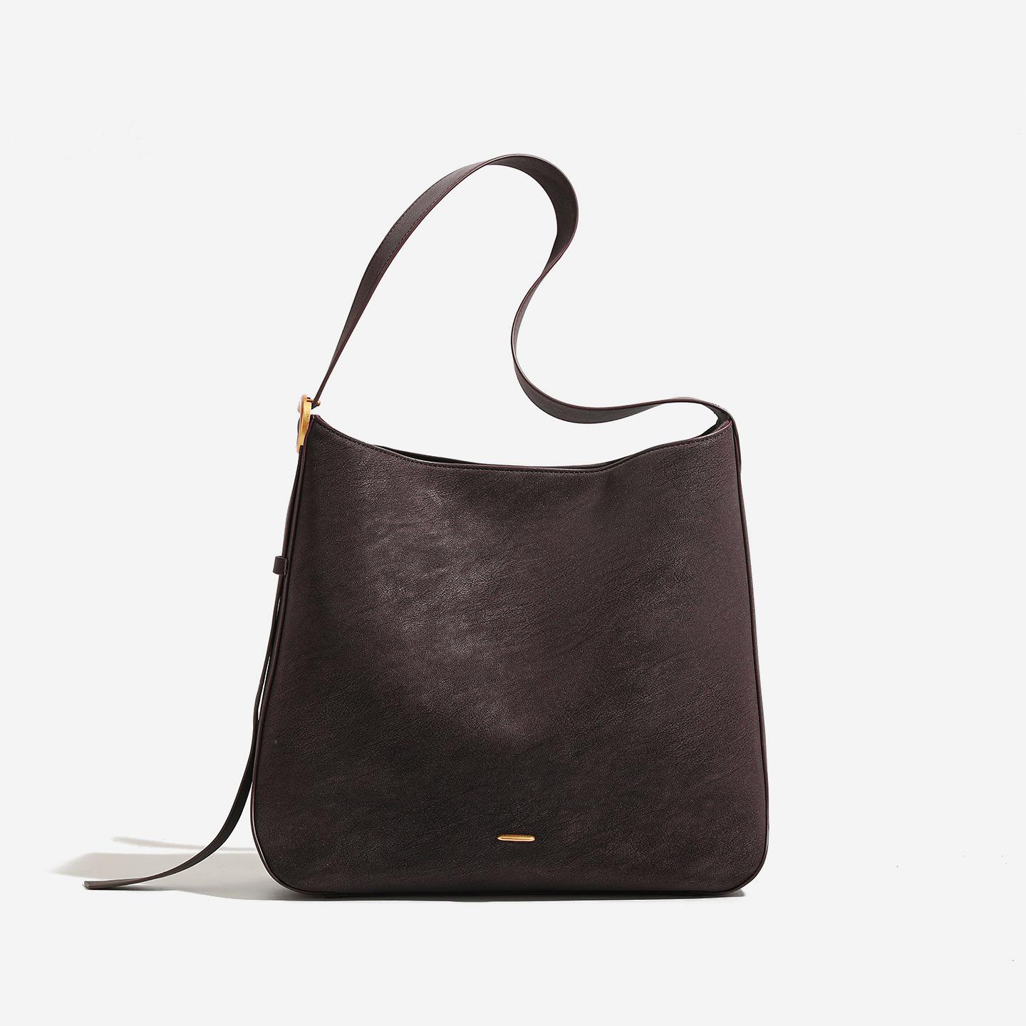 

Spring New Leather Bucket Bag, Fashionable Commuting Single Shoulder Crossbody Bag, Women s Large Capacity Tote Bag