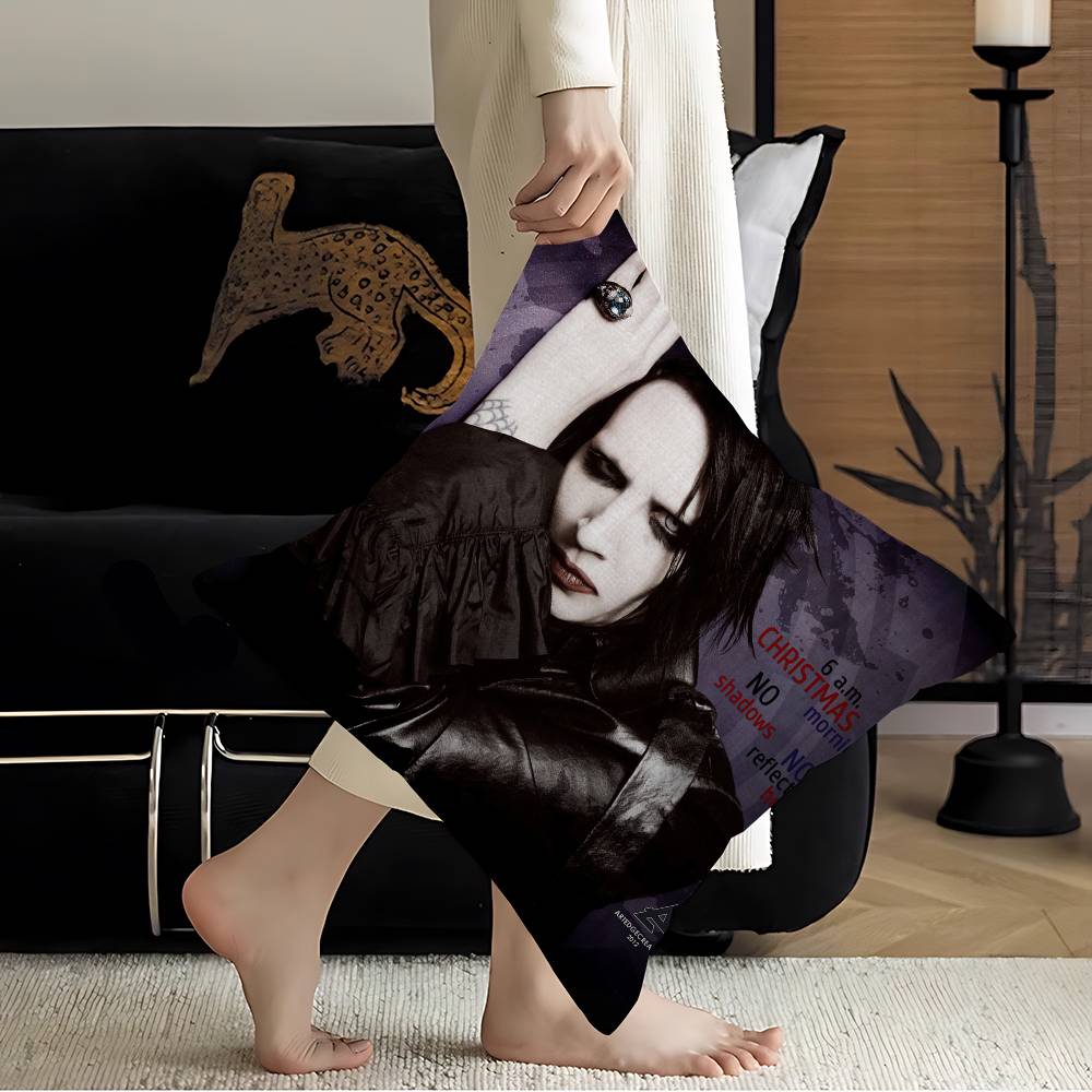 Classic Rock Band MMarilyn MManson Pillow Gift Home Office Decoration Bedroom Sofa Car Cushion Cover Case 45x45