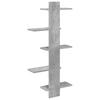 Wall Shelf Concrete Gray 48.5 X 15 X 101 Cm Engineered Wood